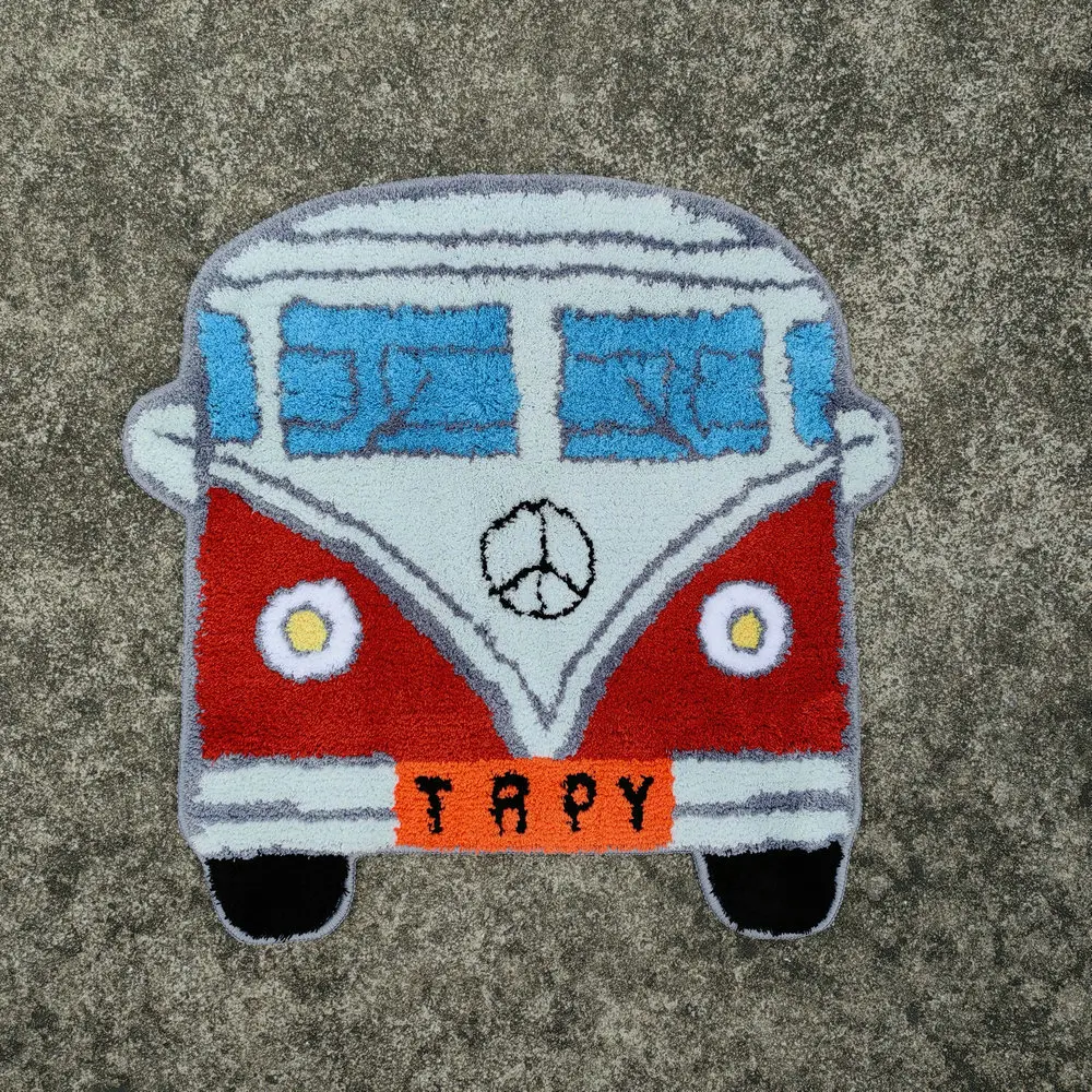 

Cartoon Bus Tufted Rugs for Kids Bedroom Decor Handmade Soft Plush Carpet Living Room Area Rug Floor Mat Doormat Dropshipping