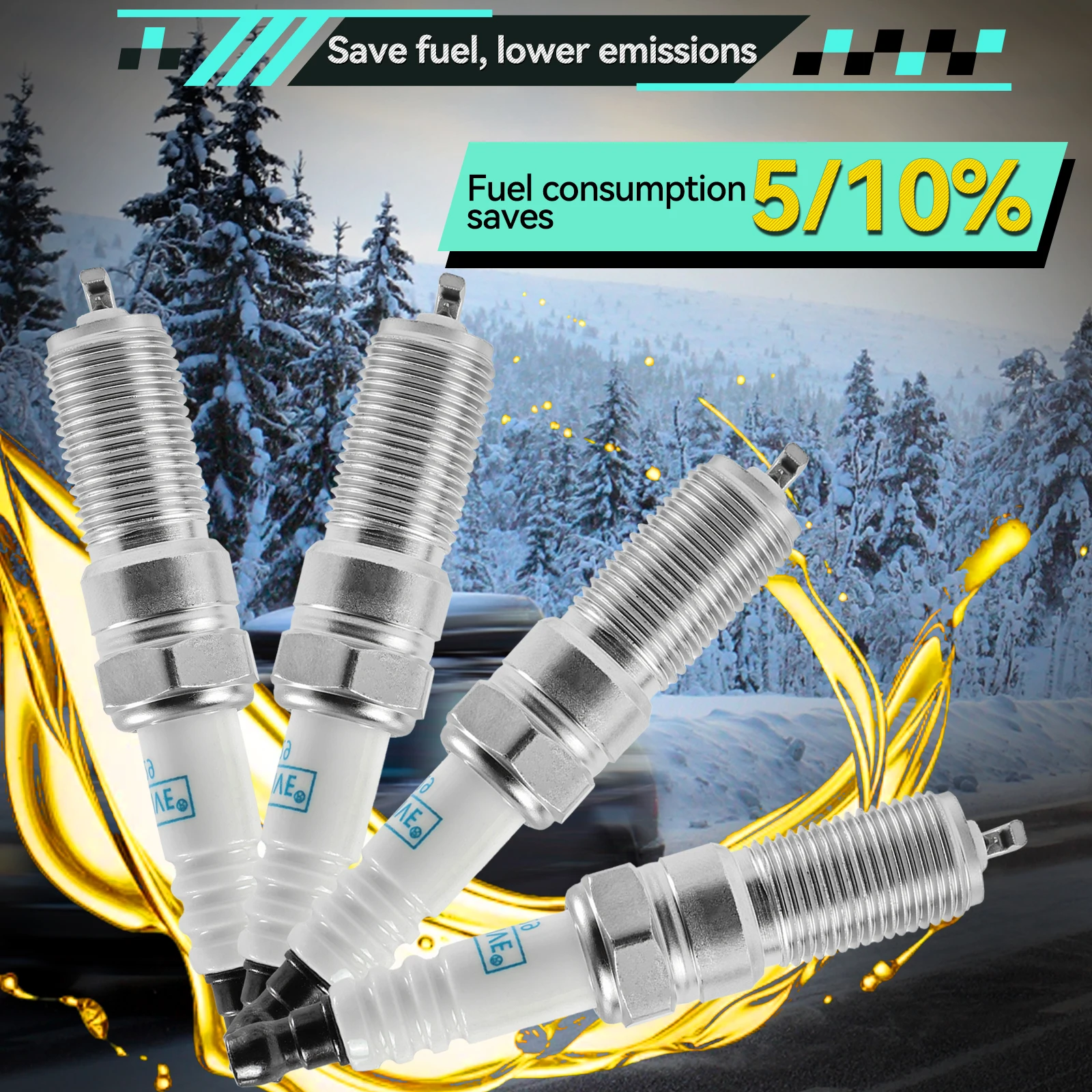 4Pcs OEMASSIVE Iridium Ignition Spark Plugs 1787829 2050957 For