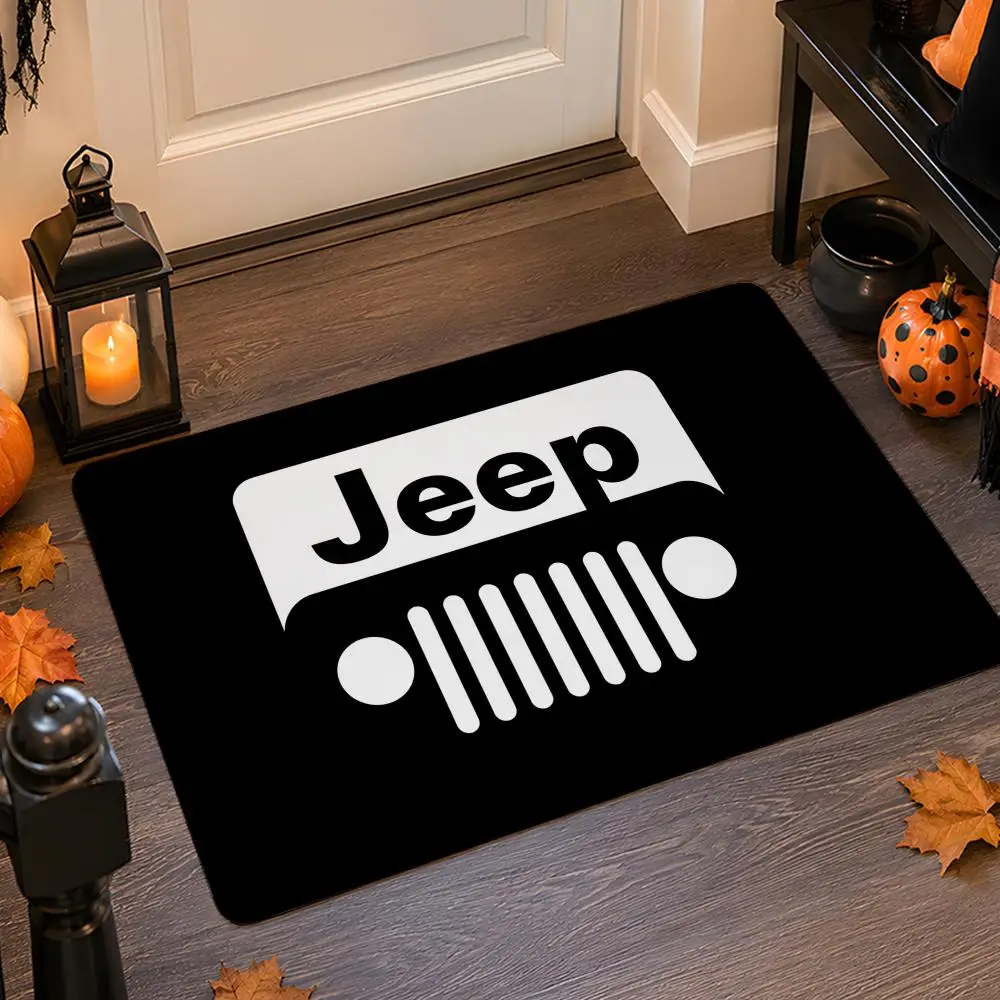 Racing-J-Jeeps Car Floor Mat Flannel Rug Non Slip Absorbent Soft Washable For Entryway Hallway Bathroom Kitchen Decor