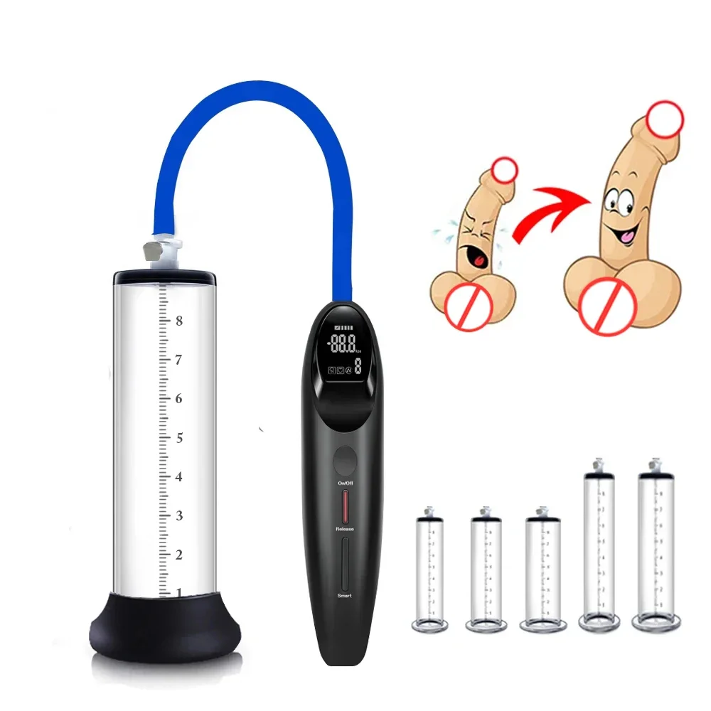 Electric Acrylic Penis Pump Vacuum Pump For Penis Male Penis Enlargement Pump Penile Training Extender Cock Dick Pump For Men