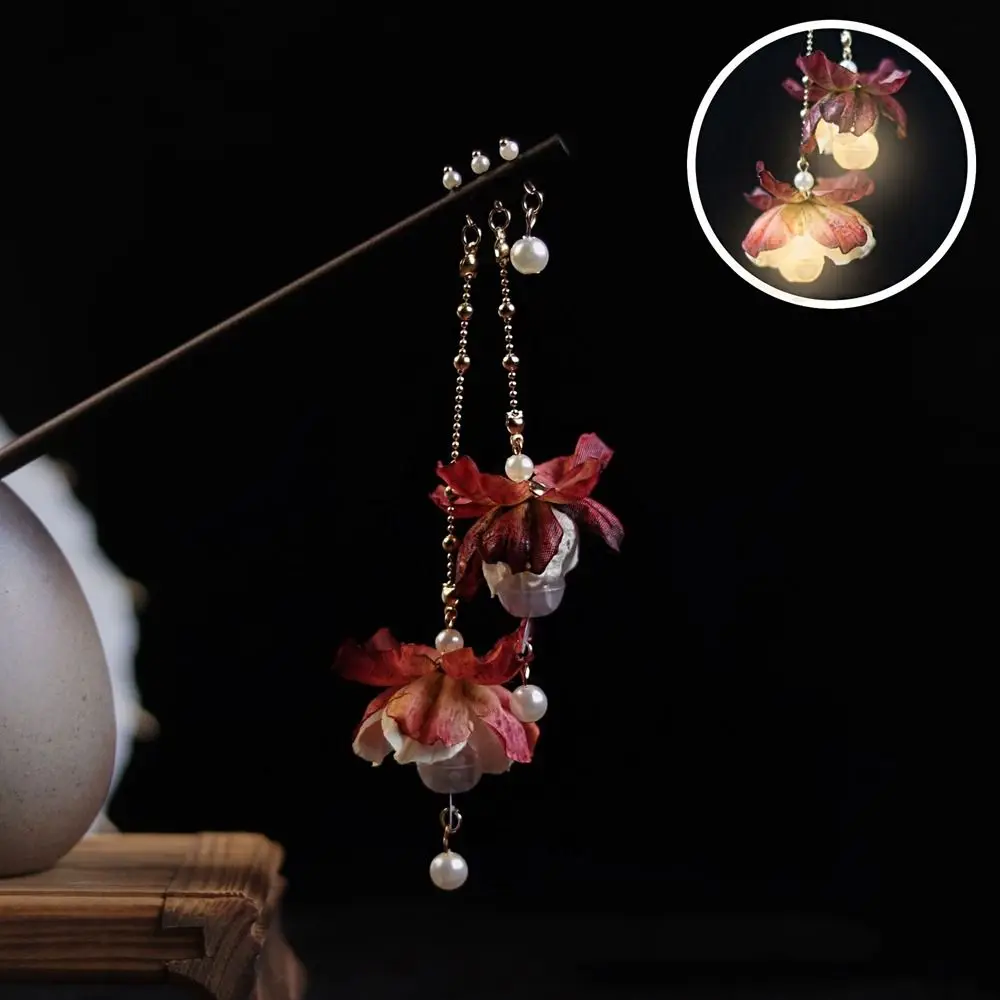 Cloth Glow Hairpin Wood Ancient Headwear Chinese Style Hair Accessories Ancient Style Hairpin Hanfu Hair Sticks Wooden Hairpin