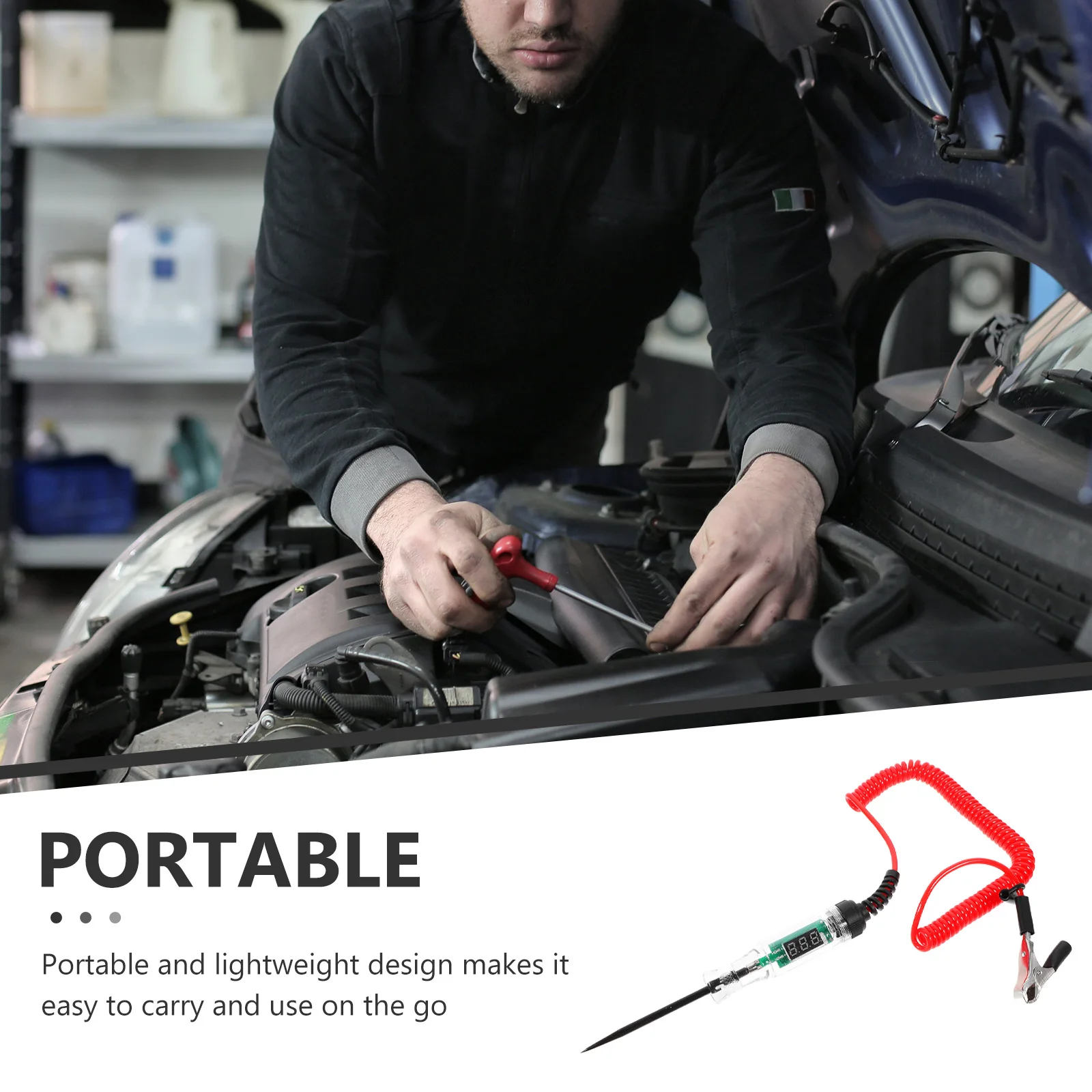 

Voltage Digital Display Electric Tester High Precision Measurement Automotive Circuit Testing Portable Durable