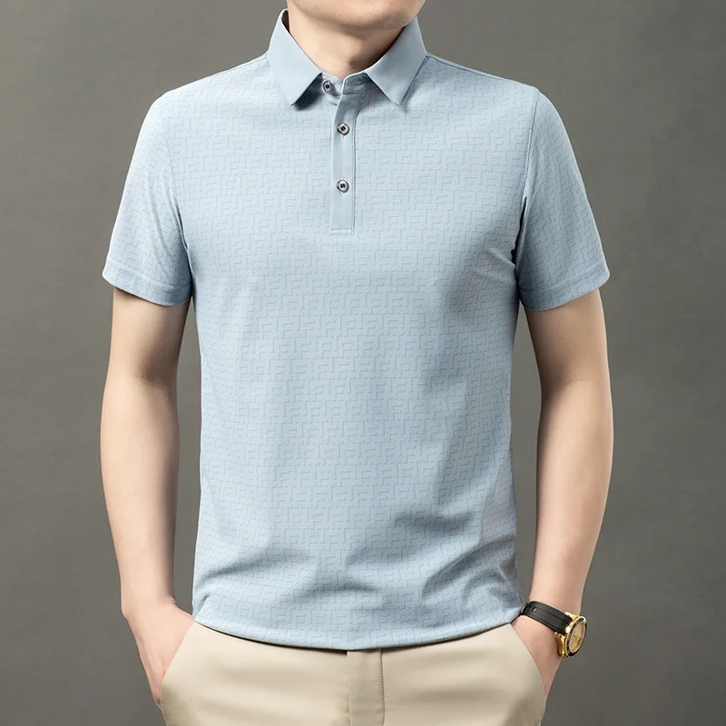 

Солнцезащитные мужские рубашки-поло с коротким рукавом и надписью