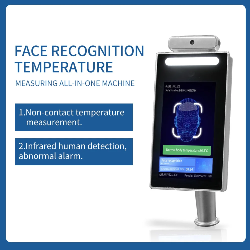 Qigong Precise Thermal Camera Sensor Automatic Face Recognition Body Temperature Detection Fingerprint Access Control OEM