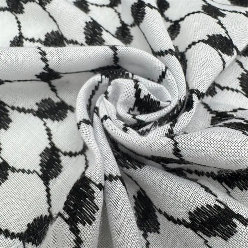 Men's Arab Shemagh Jacquard Scarf Breathable Ethnic Headwear Keffiyeh Scarf for Cultural Event and Traditional Occasion