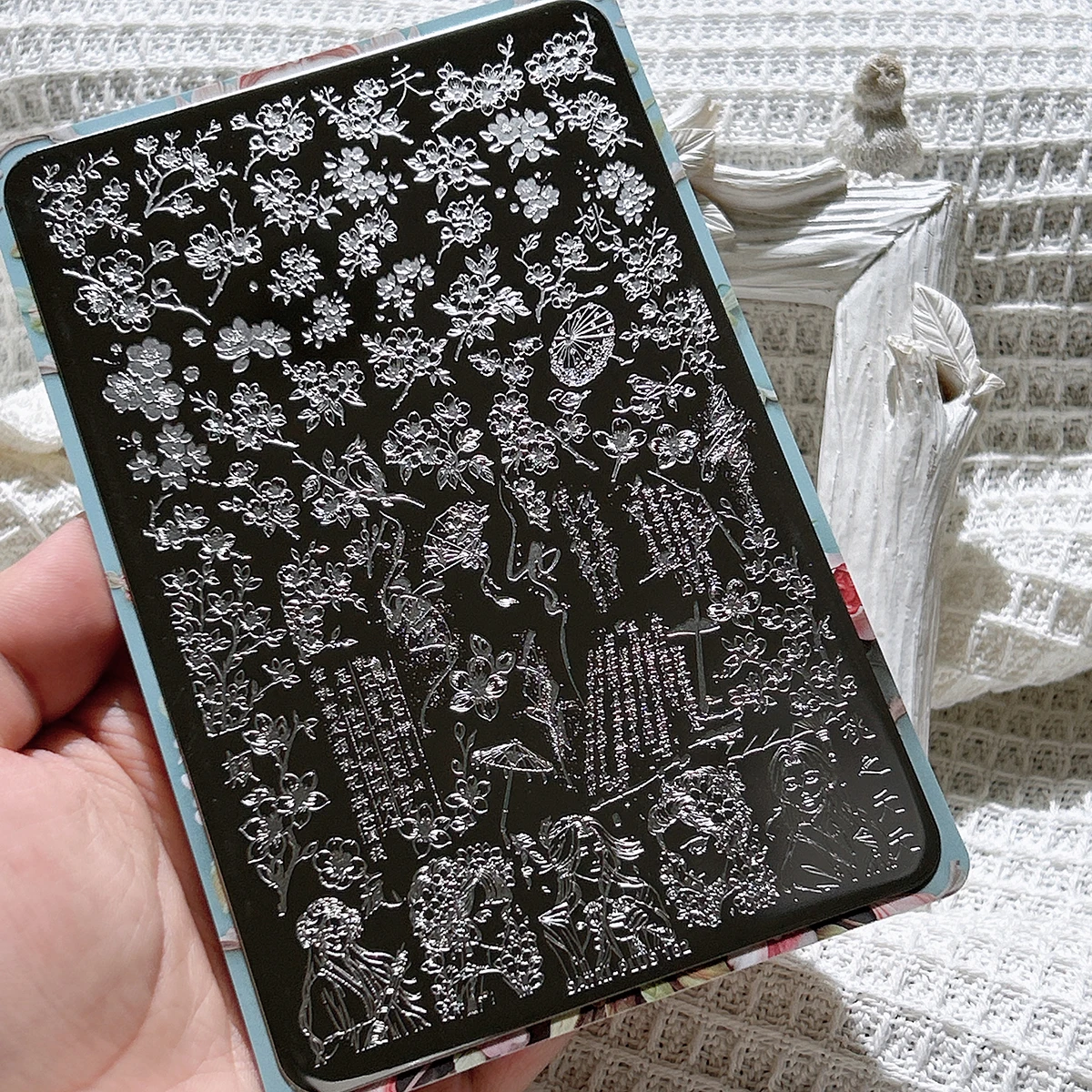 

Nail Art Stamping Plate, Stamping Steel Plate, Beginner-Friendly No-Painting Nail Decoration Template, Plum Blossom, Orchid, Chrysanthemum, Cherry Blossom, Peach Blossom, Rose Flower Print Pattern, Transparent Transfer Silicone Stamp Steel Plate, Nail Art