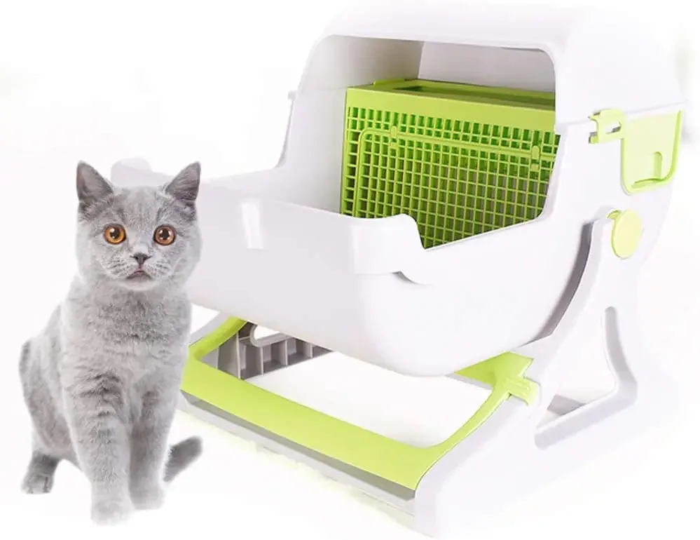 

Self-Cleaning Cat Litter Box with Absorbent Crystal Dustbin Sanitation Tray Filler for Cats Toilet Sandbox Pet Care Accessory