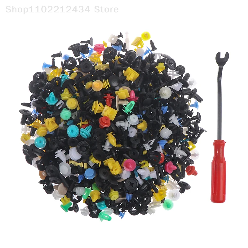 1000Pcs 30 kinds Universal Mixed Auto Fastener Car Bumper Clips with Crowbar