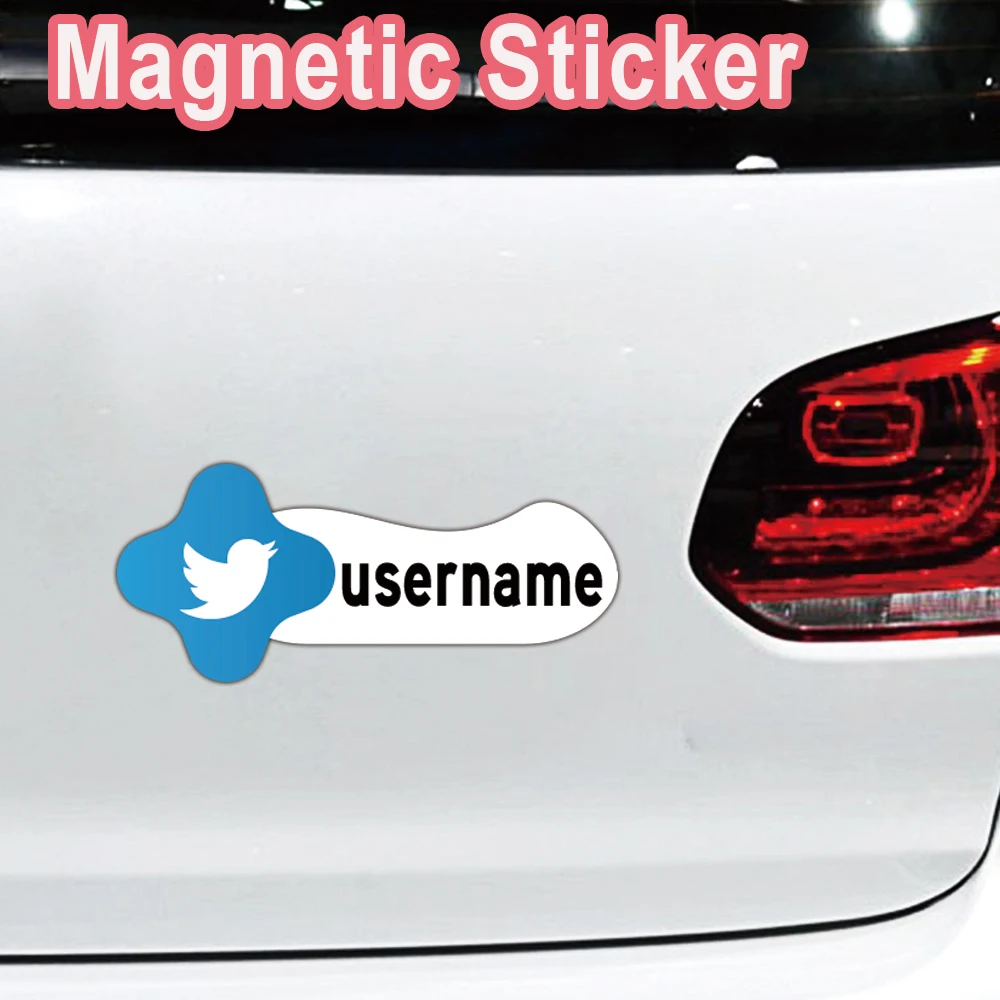1pc Fashion Social media Customized Text Magnetic Stickers Car For Door Decor Custom Text For Auto Car Motorcycle Body Styling