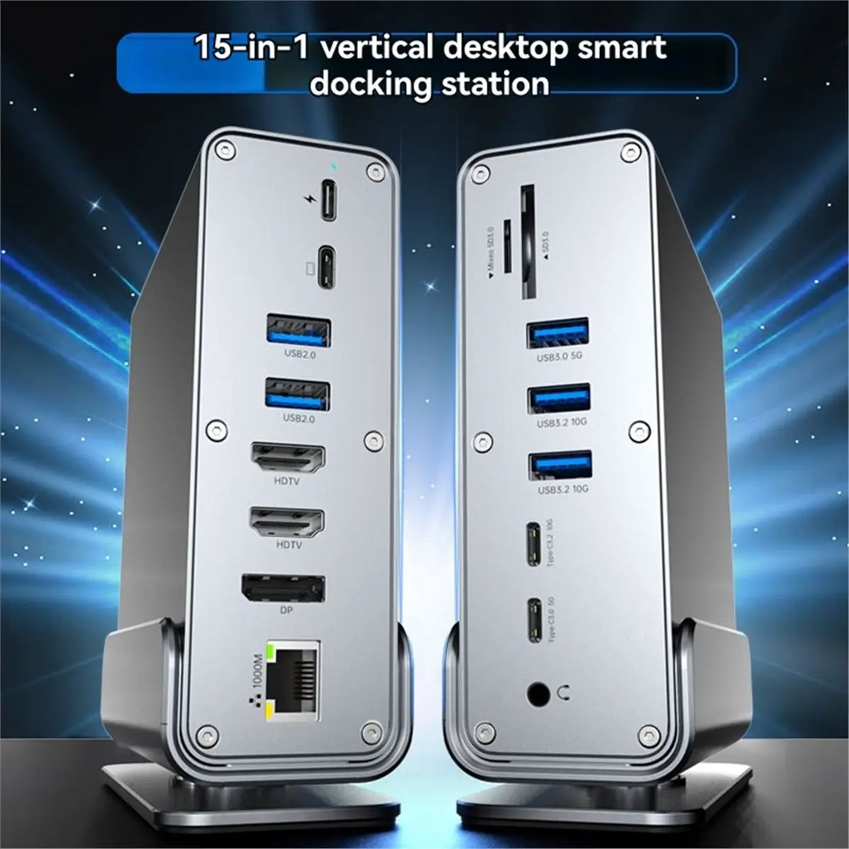 

Док-станция goodidea Type-C 15-в-1 с поддержкой трех мониторов, 4K60Hz HDMI, RJ45, Ethernet 1000M, USB 3.0, зарядкой PD 100W