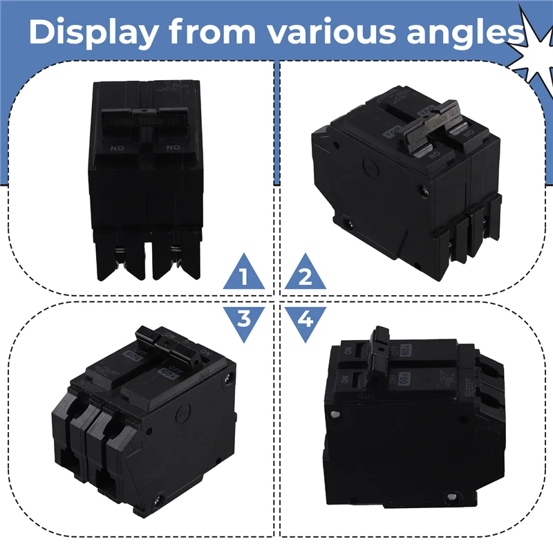

Exquisite-Electrical 60A 2 Pole HO Circuit Breaker,US Standard Miniature Black Circuit Breaker 120/240V US Plug