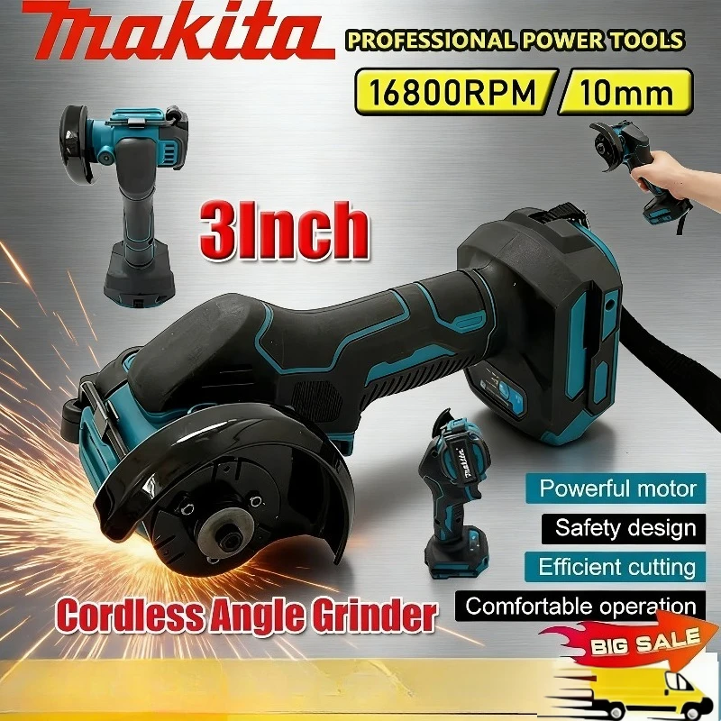 

Makita 3 Inch Mini Brushless Electric Circular Saw Cordless Rechargeable Handheld Electirc Cut Off Grinder Tool 18V Battery