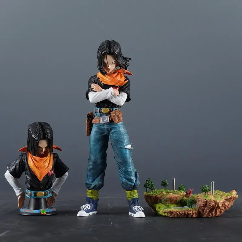 Dragon Ball Action Figure Hitam mutiara Android 17 Figure Android 18 Figurine Patung Desktop koleksi mainan dekorasi hadiah Natal