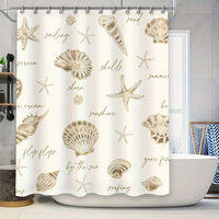 Sea Shell Shower Curtain Beach Decorative Waterproof Fabric Bathroom Liner Set for Home Decoration in Bathrooms Kitchens on AliE