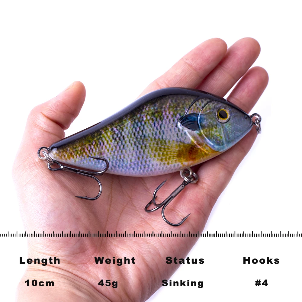 CCLTBA 100MM 45G Slow Sinking Jerkbait Fishing Lure Slider Swim Action Hard Body Jerk Bait for Pike Musky Fishing