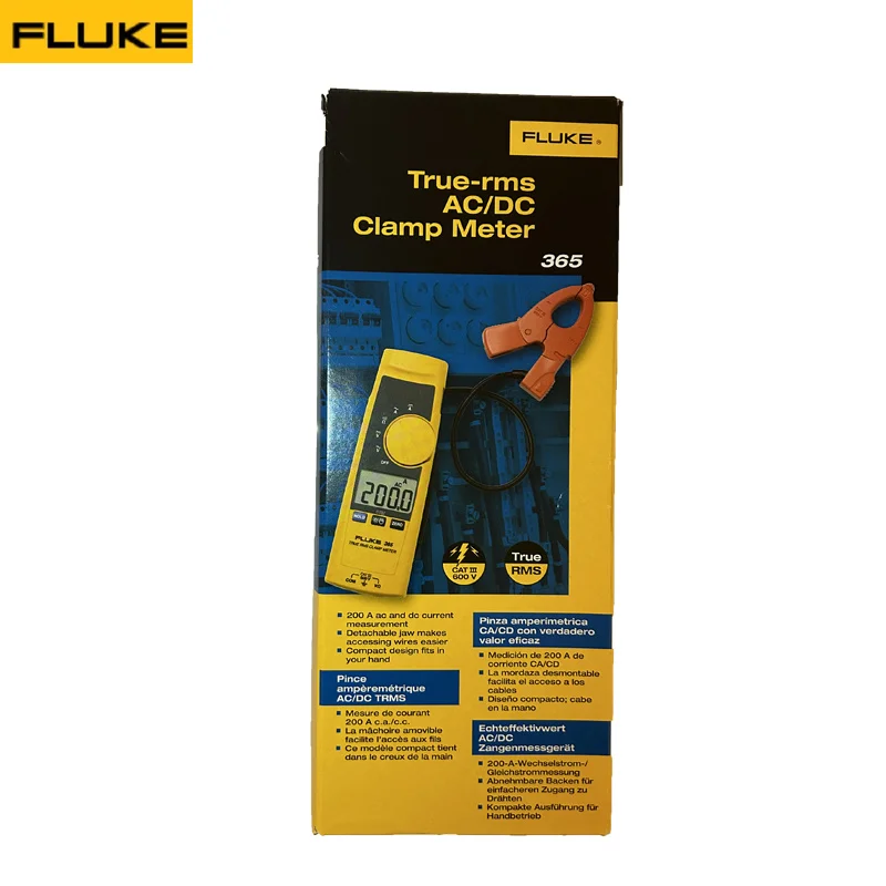 Fluke 365 Digital Clamp Meter with Detachable Jaw True RMS for AC/DC Current Measurement