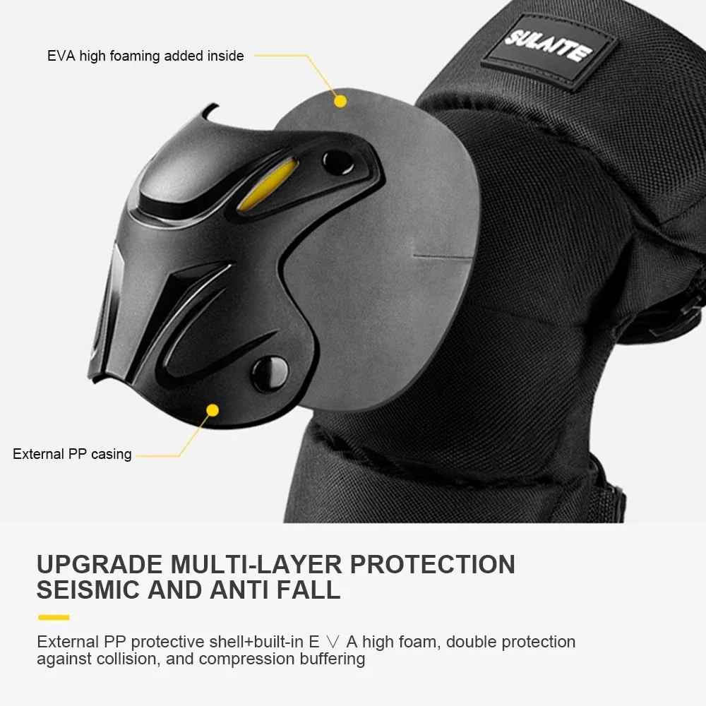 

Motorcycle Knee & Elbow Guards (1Pair) - Motocross/Mountain Bike Armor - Black Protective Pads for E-Bike/Racing/Enduro