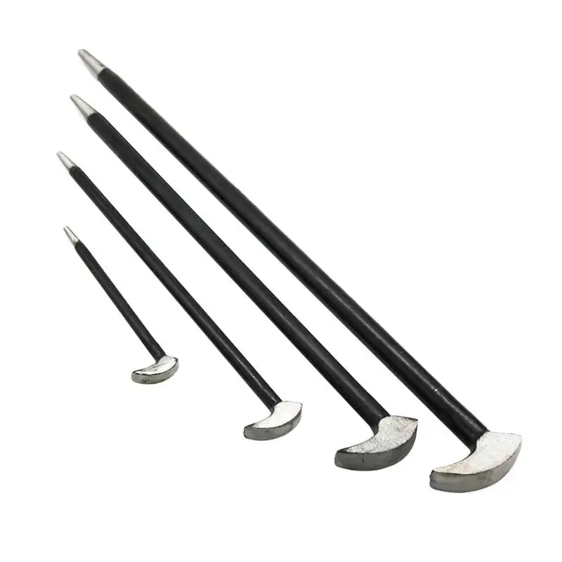 4-Piece Pry Bar Set Crow Bar Woodworking Tools 4X Mechanic Pry Bar Nail Puller Hand Tools Double-Ended Pry Bar Tool For Machiner