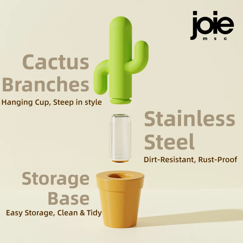 Joie Silicone Tea Infuser Cute Cactus Leaf Filters Stainless Steel Tea Strainer Tea Strainers Teaware Tea Infusers Tea Bag
