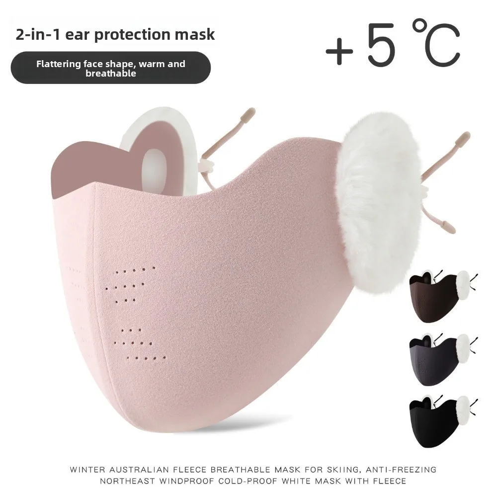 Nuovo con paraorecchie maschera calda lavabile maschera traspirante antipolvere viso Gini autunno e inverno