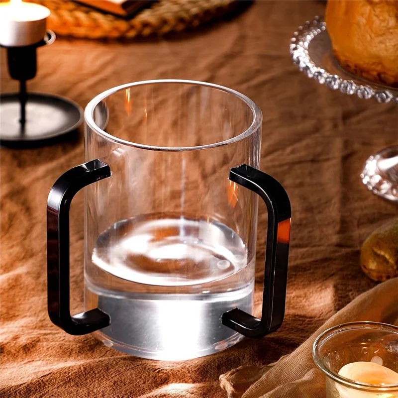 HRBAJ-Hand Washing Cup With Dual Handles Acrylic Washing Cup For Netilat Yadayimnegel Vasser Wash Cup Handles For Jewish