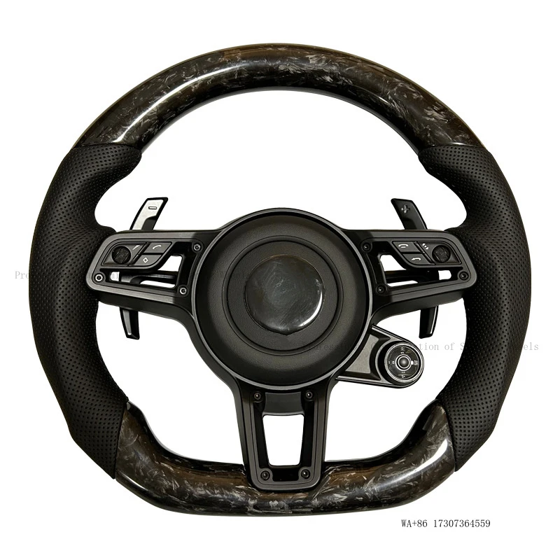 New Suitable for Porsche carbon fiber Macan718992911 Cayman model, compatible with airbag steering wheel view 2