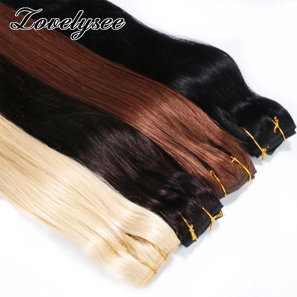 5 Clips Hair Extensions 14-28 Inch Brazilian 100% Remy Human Hair Natural Brown Long Straight Hairpiece for Women Clip Ins