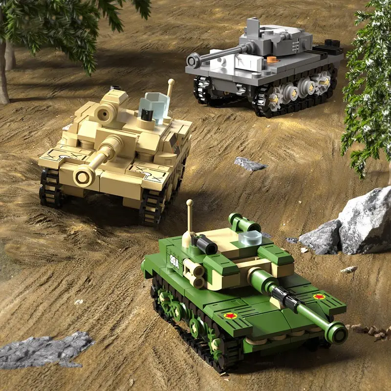 Pädagogische Militär-Bausteine für Kinder: DIY-Kriegsszenen-Set mit schwerem Panzermodell – Perfekt als Weihnachtsgeschenk für Jungen