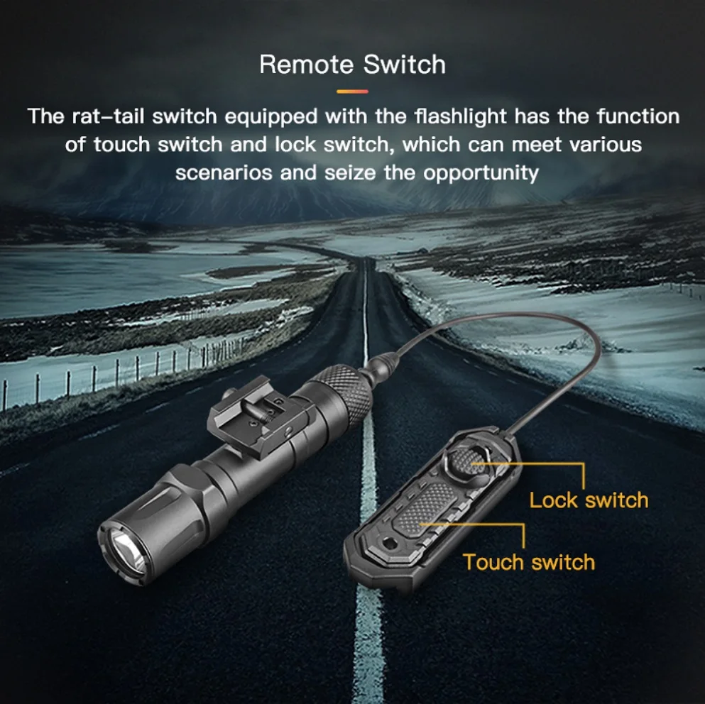 Imagem -04 - Lanterna Tática de 2000 Lúmens Compatível com Trilho m com Interruptor Remoto de Pressão Luz de Arma de Rifle Recarregável-richfire