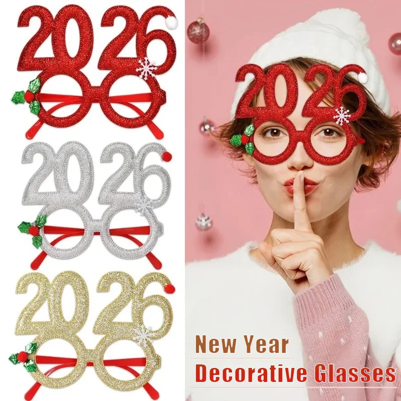 

2026 Decorative Eyewear New Year-Themed Photo Props for Adults and Children Christmas-Inspired Frames Versatile Party Decor