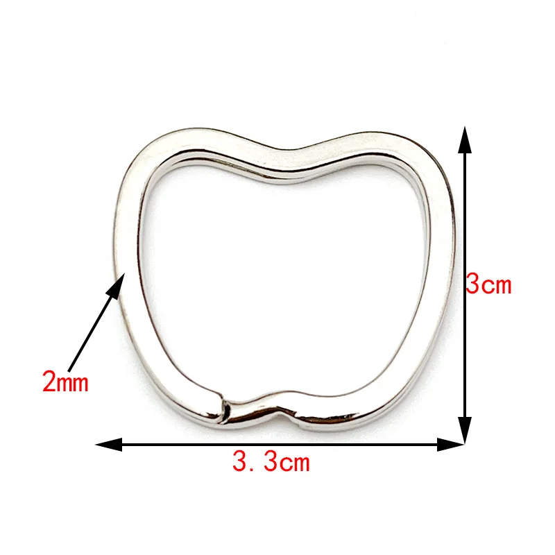 6 Teile/los Herz Stern Form Schlüssel Ring Kette Runde Flache Draht Offenen Ring Metall Schlüssel Ring DIY Auto Schlüssel Spielzeug Anhänger, der Kette Großhandel – Detail 7