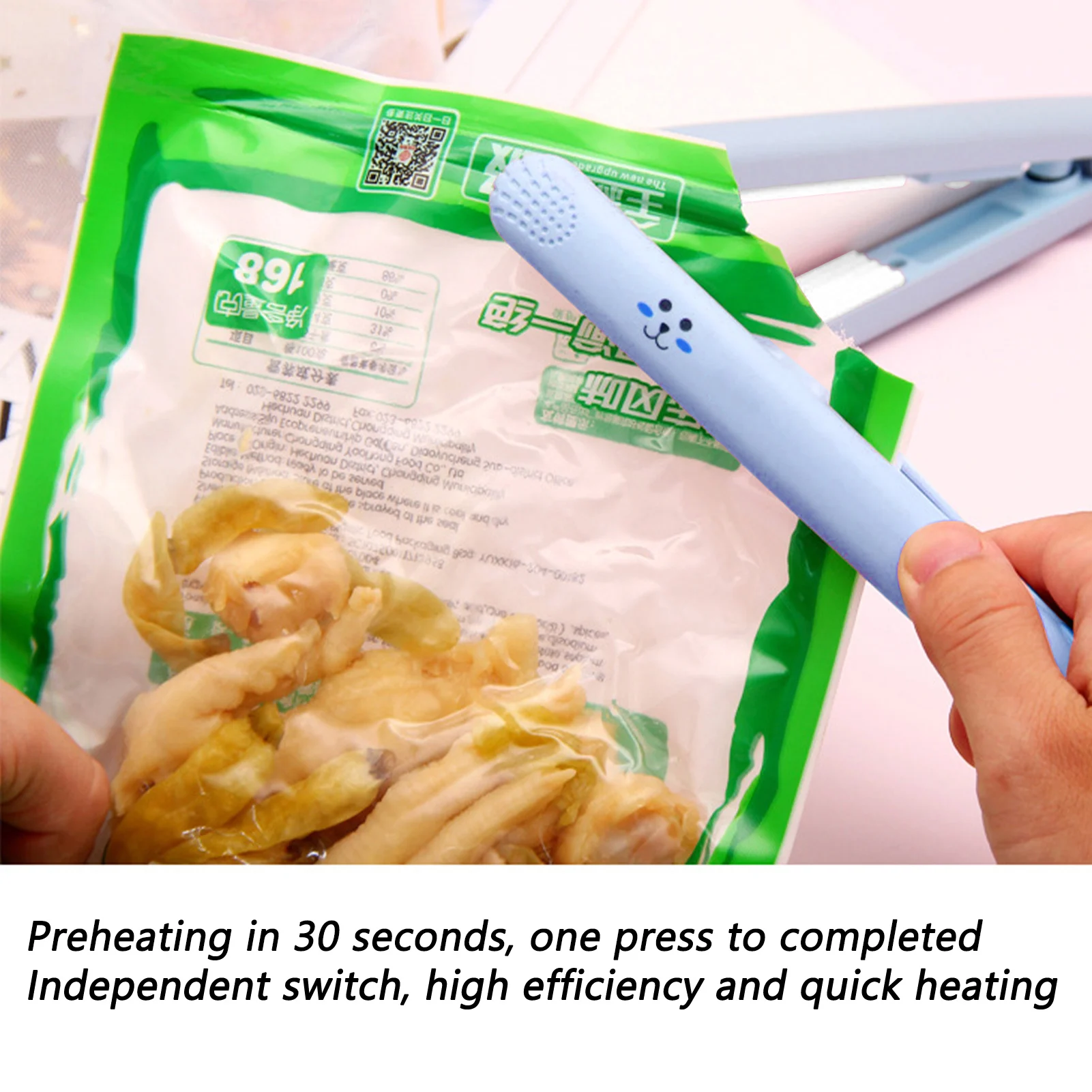 Mini Portable Plastic Sealing Machine Storage Household Bag Clip Handheld Seal Packing Impulse Sealer Kitchen Accessories