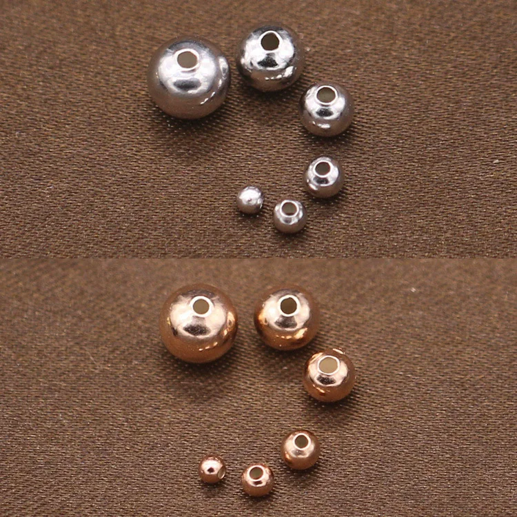 S925 sterling silver plated with platinum rose gold DIY accessories small beads 2mm Buddha beads round beads positioning beads