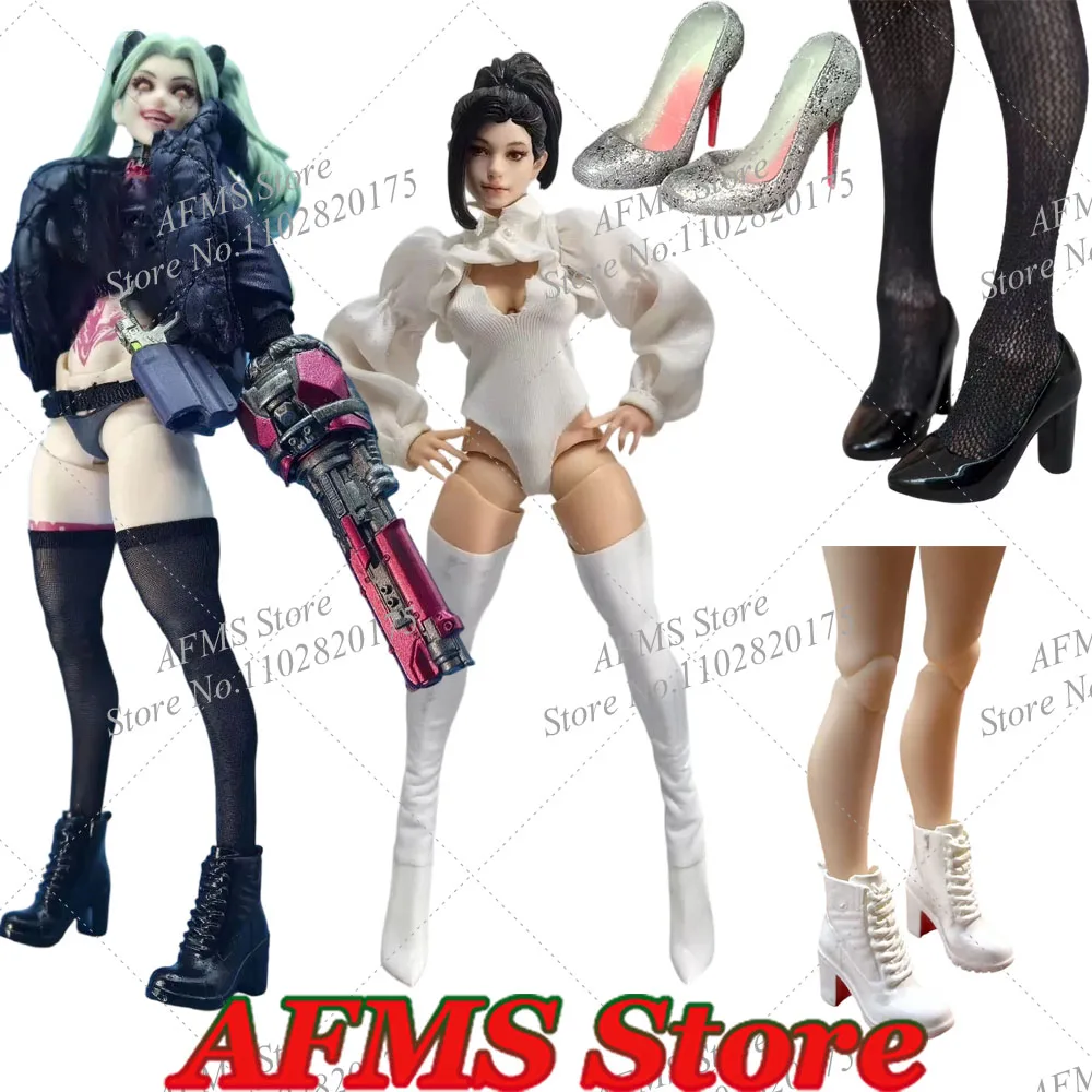 Romankey Sammlerfigur im Maßstab 1:12, Schuhe, High Heels, lange Stiefel, Zubehör, passend für 6-Zoll-Frauensoldaten-Actionfigurenkörper