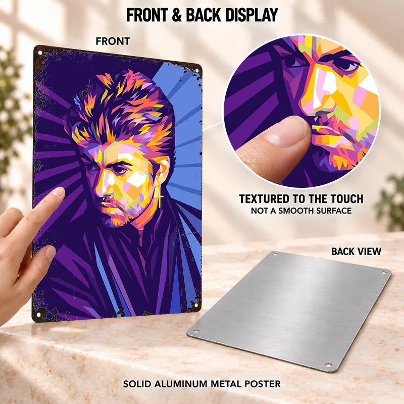 George Michael Singer Aluminum Posters Customized Metal Sign Dance Pop Inspired Design Wall Art For Home Studio Collector Gift