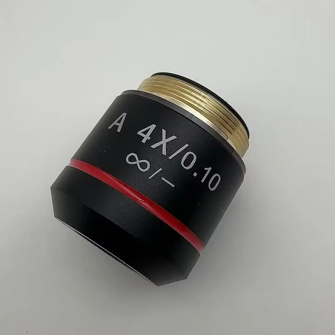 Objectif de microscope biologique 4X Infinity, lentille achromatique, filetage RMS 20,32 mm pour outils Olympus CX BX TVE