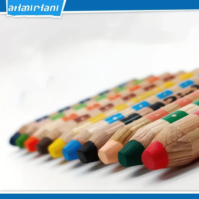 Multi-Talented Pencil woody 3 in 1 ARTY - Pack of 10 - Assorted Colors with Sharpener