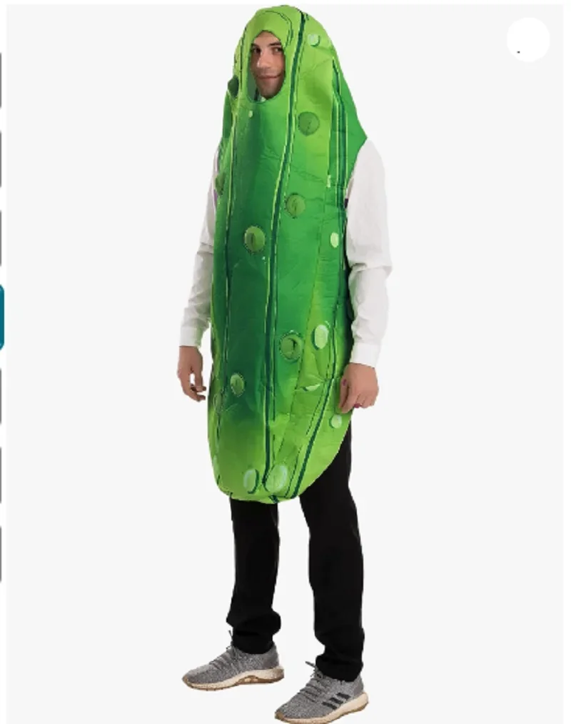 Funny Adult Pickle Costume Unisex Food Costume Fruit Jumpsuit For Cosplay Party Props