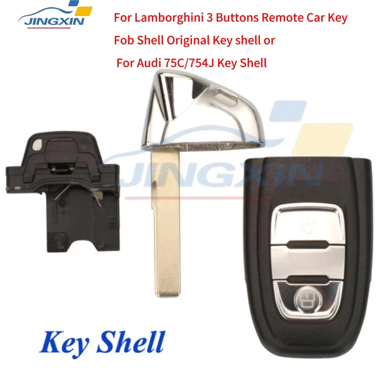 

Jingxin Modified Remote Car Key Fob Shell Keyless Entry Case Cover For Lamborghini for Audi 2008 2011 2012 2013 2014 A4 A5 Q5