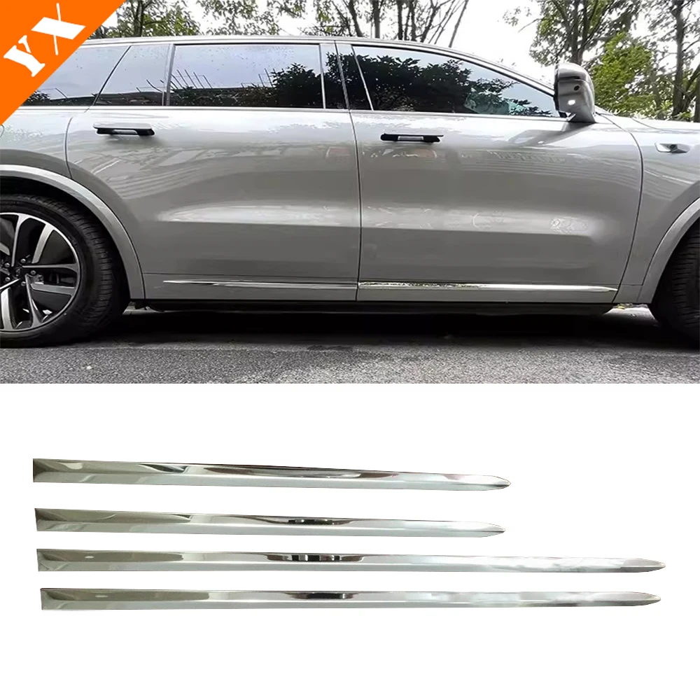 

For Li Xiang L9 Accessories 2022 2024 Stainless Chrome Car Side Door Trim Car Body Sticker Anti Hit Protect Cover Accessories