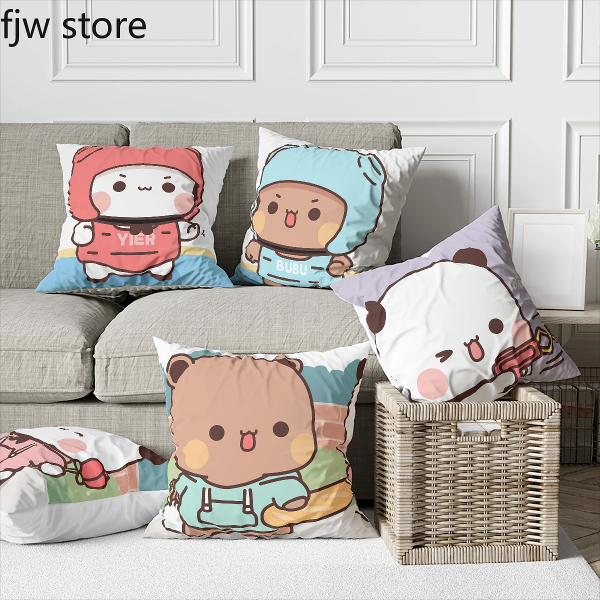 

Cute Anime Red Panda Boob Pillow Cover Sofa Decoration Office Chair Bed Cushion Baby Children's Room Home