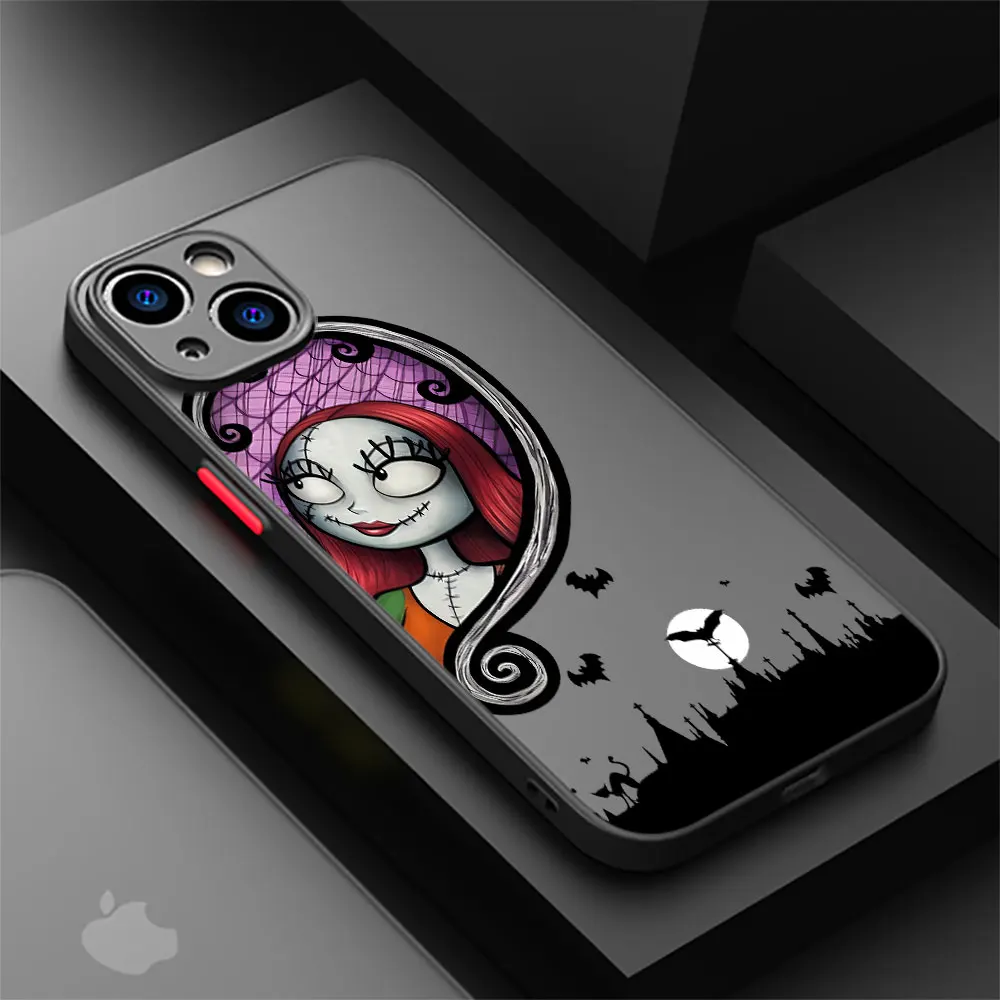 Matte Case for Apple iPhone 11 15 14 Pro Max 13 12 Mini 7 8 Plus XR X XS SE 6 6S Phone Cover Black Shell Jack Disney Skull