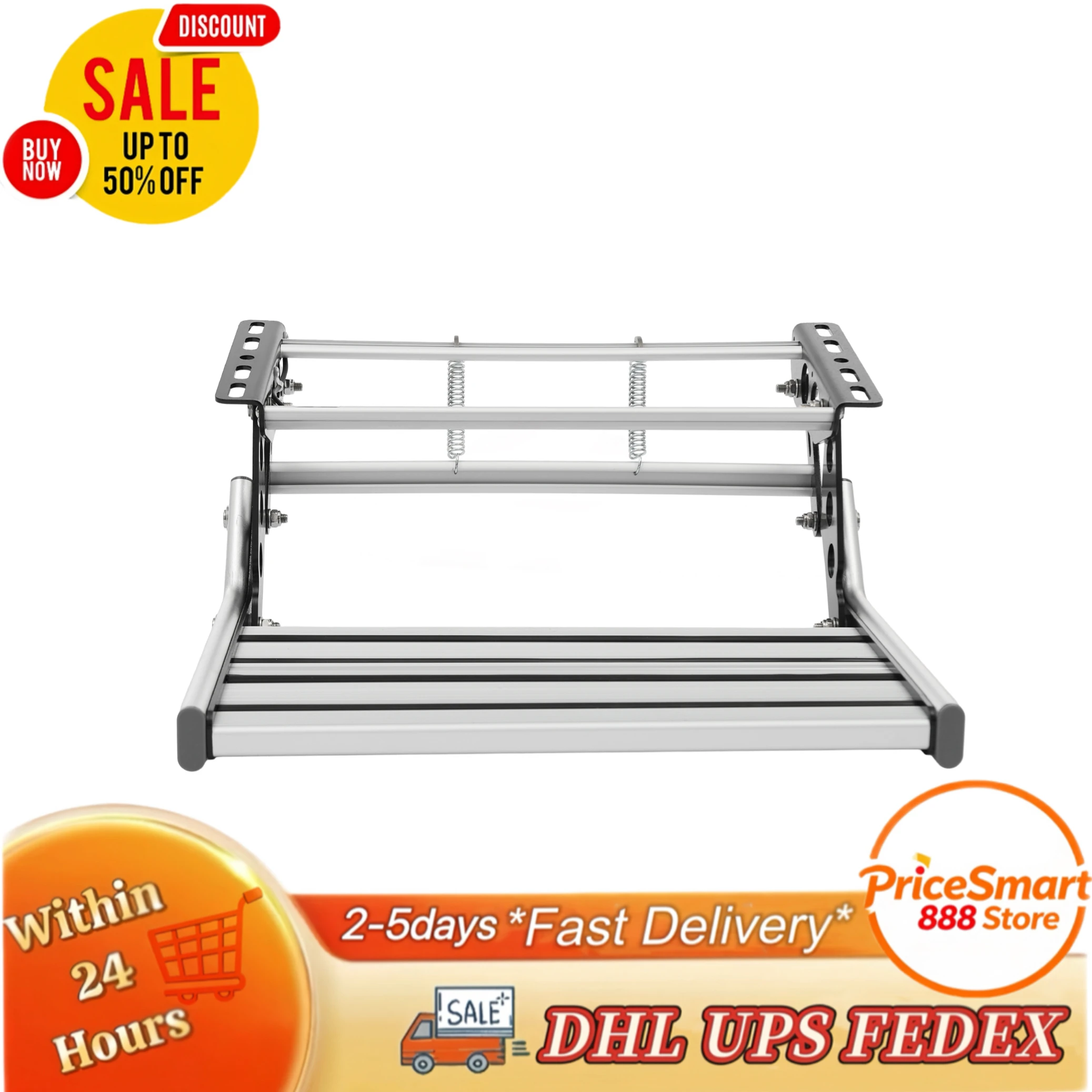 

Folding RV Step with LED Light Manual Camper Step Simple Installation Easy to Clean 330.69 Lbs Load Capacity