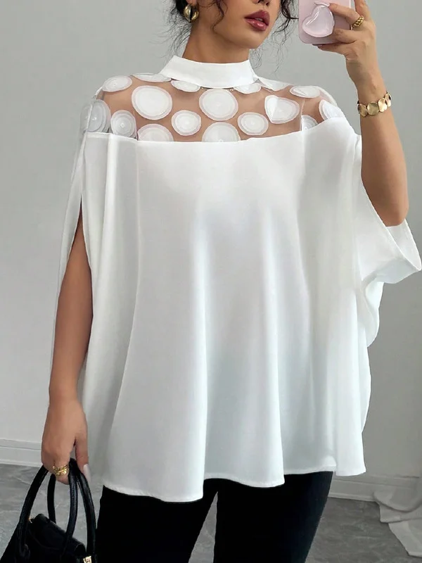 Женская блузка Loose Me с открытыми плечами, однотонная женская блузка в стиле ретро Sle Commute Faion Batwing Sve Me Cover-Up