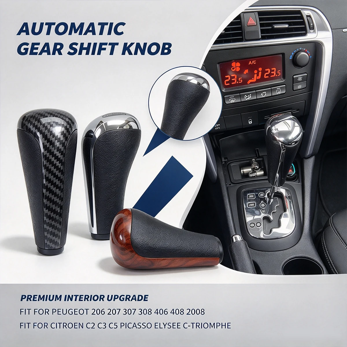 Auto Gear Shift Knob For Peugeot 206 207 307 308 408 508 2008 For Citroen C2 C3 C4L C5 Picasso Elysee C-Triomphe Replacement