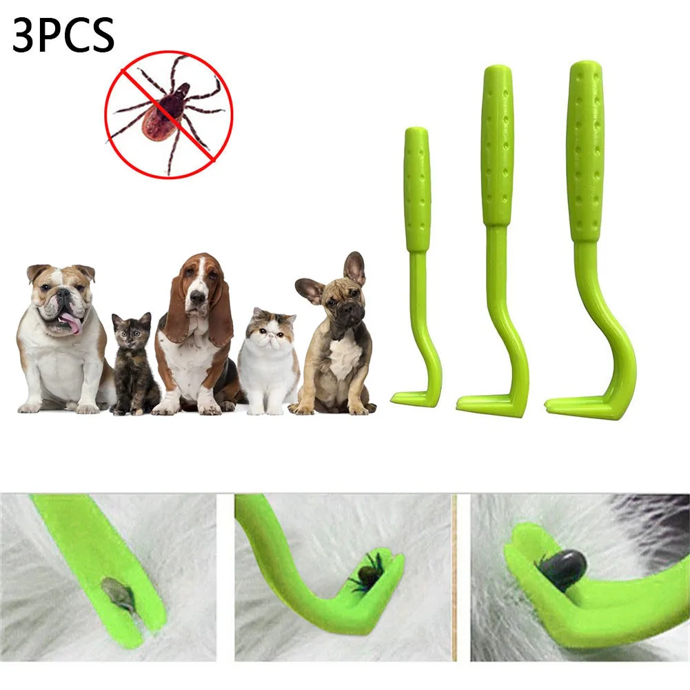 3Pcs/set Pet Tick Extractor Animals Include Cat Dog Grooming Product Mi-te Tool Tweezers Comb Louses Pliers Flea Removal Tool