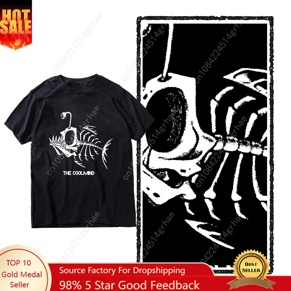 

Bonefish Skull Deep Sea Fish Skeleton Funny Fisherman men T-Shirt Cotton O-Neck Short Sleeve Men T Shirt Oversize Streetwear