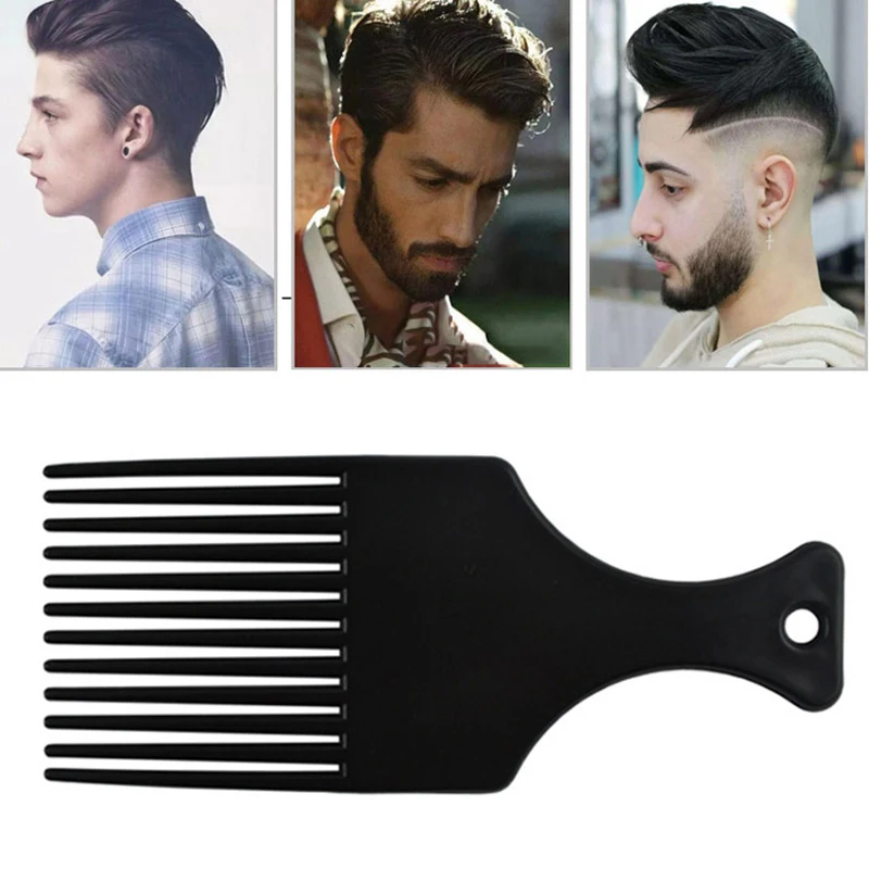 Brede Tanden Borstel Pick Kam Vork Haarborstel Insert Haar Pick Kam Plastic Kammen Voor Krullend Afro Hair Styling Tools Voor vrouwen Mannen