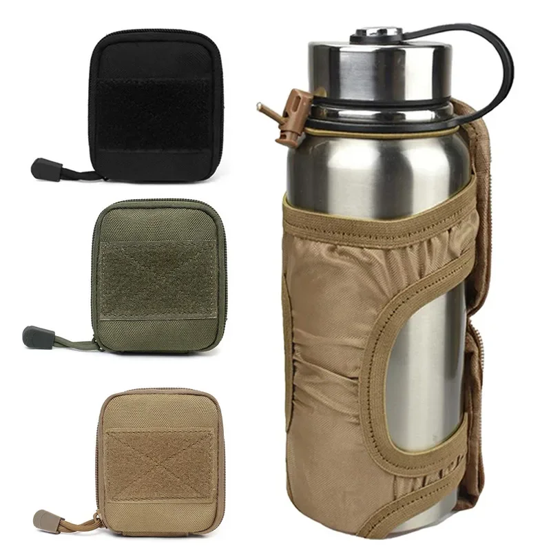 Molle Foldable Water Bottle Holder EDC Tool Pouch Folding Waist Bag Outdoor Sports Camping Hiking Mini Lightweight Water Bag