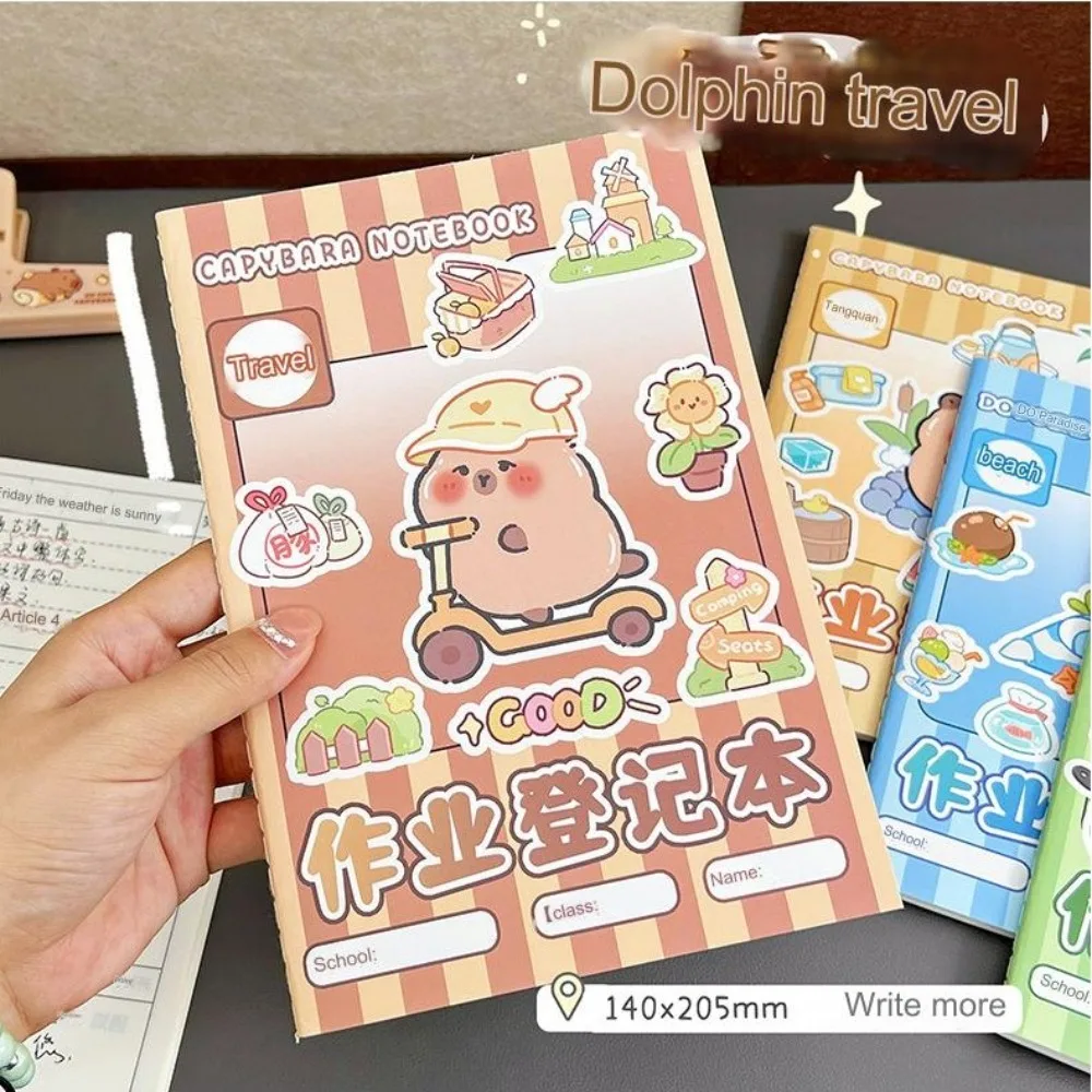 Student Stationery Capybara Notebooks Homework Subject Registration Books Workbook Diary Planner Cartoon A5 Notebook